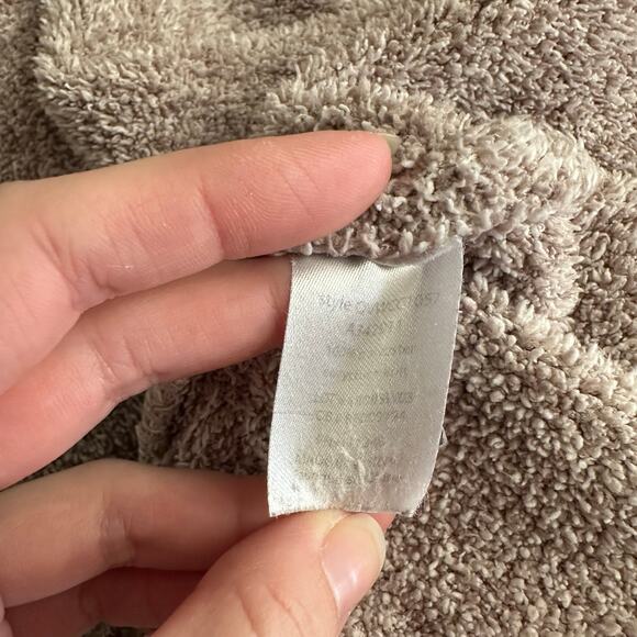 Barefoot Dreams CozyChic Taupe Gray Cardigan Size S Soft Plush Knit Open Front - Picture 7 of 9